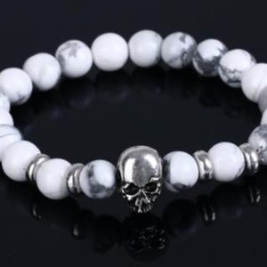 SKULL 4 EDITION - WHITE HOWLITE BEAD